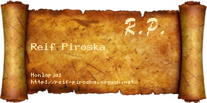 Reif Piroska névjegykártya
